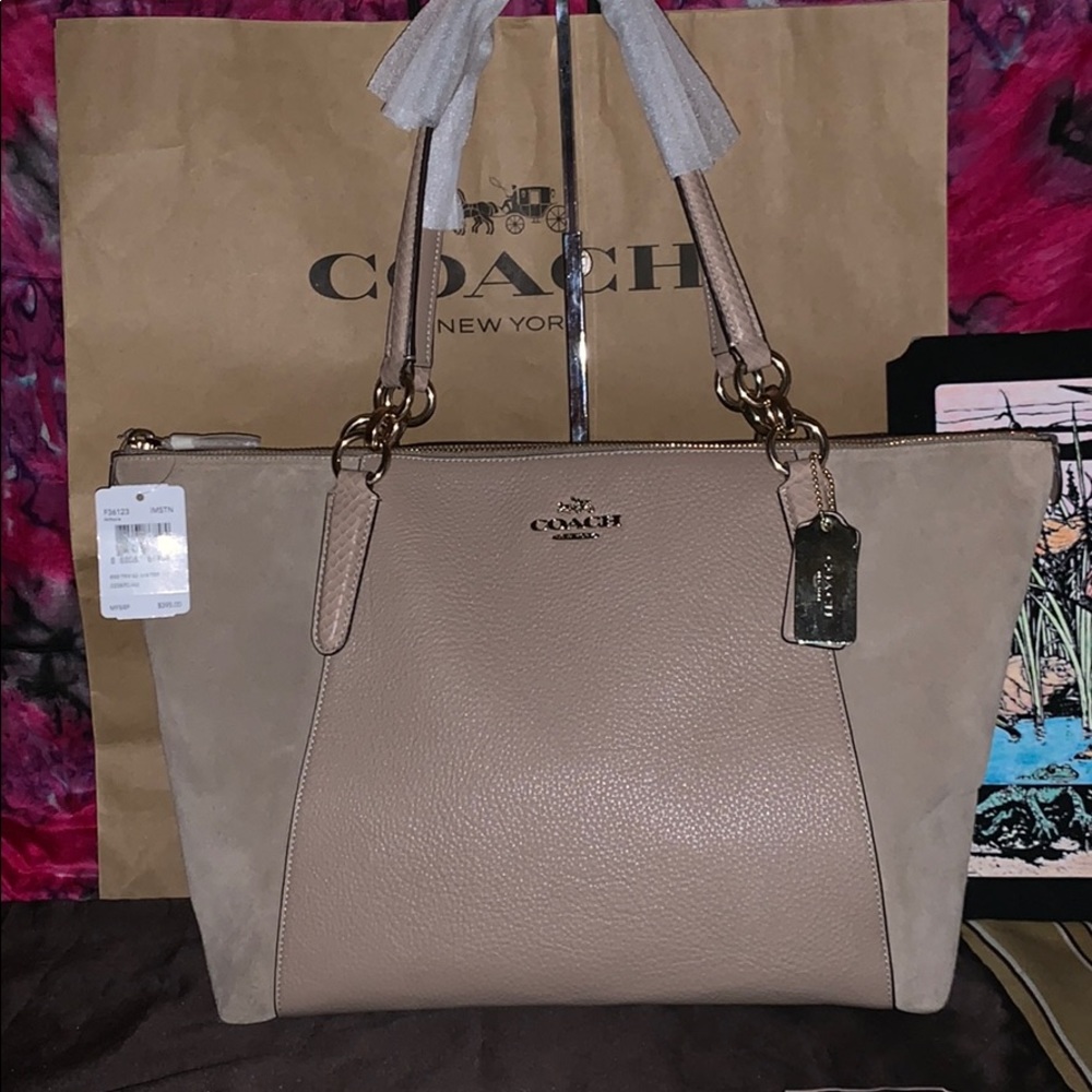 NWT❣️COACH EXOTIC TRIM SUEDE AVA TOTE❣️